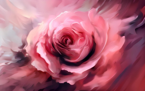 油画风格的玫瑰花视频