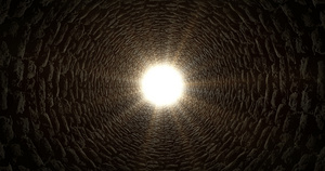 穿过隧道走向光线D环形动画8秒视频