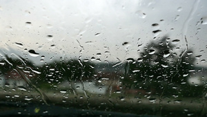 车窗上的风雨滴慢动25秒视频