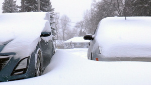 被雪覆盖的汽车11秒视频