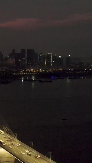 武汉长江二桥夜景和灯光秀城市风光视频素材市容市貌40秒视频