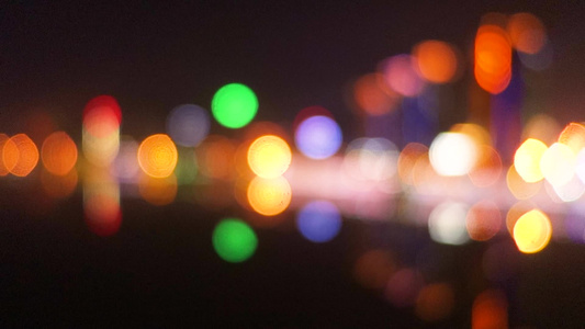 虚化的城市夜景霓虹光斑 视频