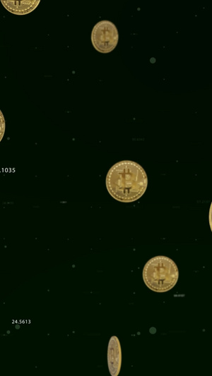 金融数字货币比特币下落背景视频比特币动画背景15秒视频