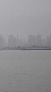 长江中下游防汛期间淹过警戒水位标识的江水城市内涝素材强降雨视频
