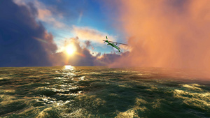 海面上空的救援直升机20秒视频