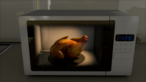 微波炉里的烤鸡好吃极了8秒视频