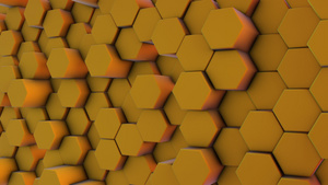黄色橙色的未来棱柱六边形蜂窝六简约背景上的运动设计20秒视频