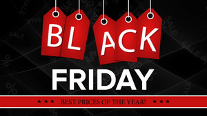 黑色背景的黑色星期五销售动画运动图形和黑背景17秒视频