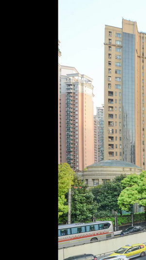 上海商业街高楼大厦车流延时摩天大楼14秒视频