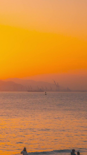 延时厦门黄厝海滩夕阳日落12秒视频