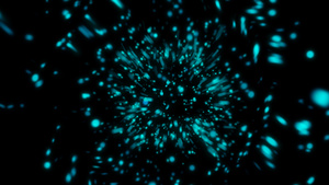 4K蓝色粒子爆炸冲击波动画合成5秒视频
