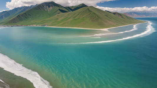 航拍中国青海茶卡盐湖风景视频