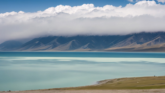 航拍中国青海茶卡盐湖风景视频