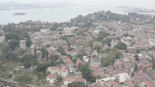 福建省厦门市思明区鼓浪屿万石山风景名胜区航拍视频