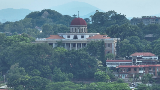 福建省厦门市思明区鼓浪屿万石山风景名胜区航拍视频