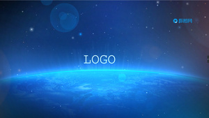蓝色宇宙星空科技logo标志展示pr模板11秒视频