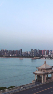 航拍风光城市武汉地标长江大桥桥头堡江景黄鹤楼素材航拍中国视频