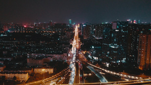 合肥一环路城市夜景航拍95秒视频