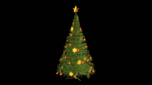 透明通道圣诞树素材视频