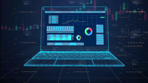 4K三维互联网股票行情展示视频15秒视频