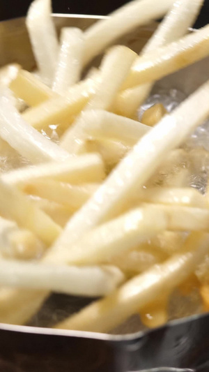 升格炸薯条特写膨化食品44秒视频