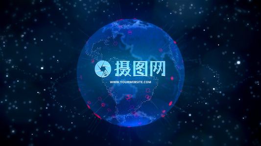 大气爆炸地球logo演绎AE模板视频