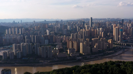 4K重庆城市一镜到底航拍素材视频