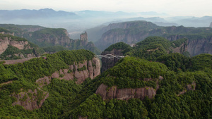 5A浙江神仙居景区起伏的山脉自然风光航拍视频40秒视频