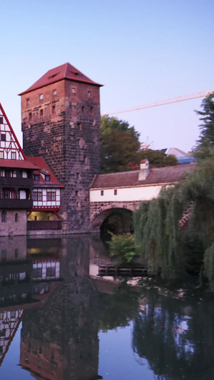 德国著名旅游城市纽伦堡城市风光夜景延时视频城市建筑18秒视频