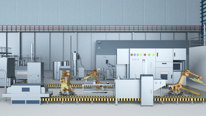 3d机械工业自动化视频动画8秒视频