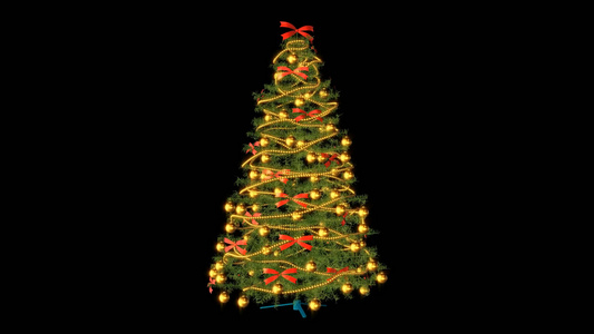 透明通道圣诞树装饰素材视频