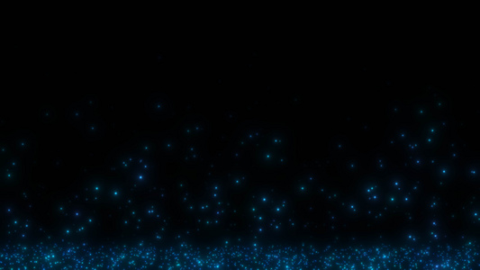 蓝色唯美闪烁粒子上升动画视频