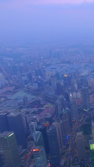 晨曦中上海航拍旅游景点72秒视频