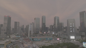 4k广州万博城迷雾航拍25秒视频