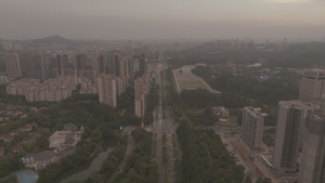 4k广州万博城迷雾航拍30秒视频
