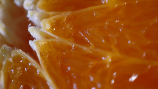 橙子切开的橙汁视频
