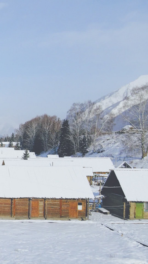 禾木黑龙江雪乡风光堆雪人26秒视频