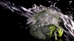 花椰菜冲水造型1000帧升格实拍10秒视频