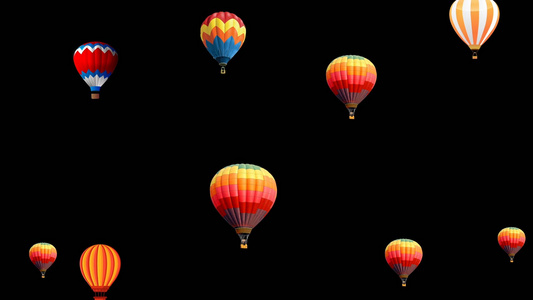 热气球素材动画视频
