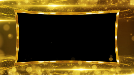 金色炫光粒子视频边框视频视频