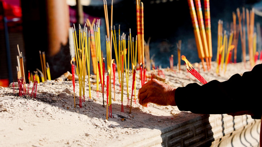 过年农历春节除夕寺庙祈福视频