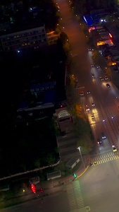 城市交通夜景航拍高速路视频
