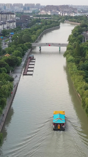 京杭古运河扬州段风光京杭大运河34秒视频