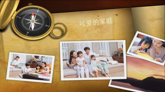 32.摄图网—绘声绘影X10清新时尚的家庭相册视频