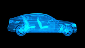 4K透明通道全息汽车素材15秒视频