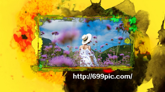 五彩斑斓水彩美景图文展示PRcc2015模板视频