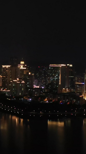 厦门城市风光夜景航拍视频筼筜湖24秒视频
