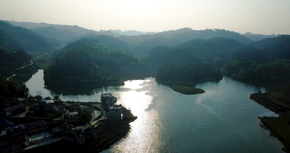 贵州山村湖泊航拍视频视频