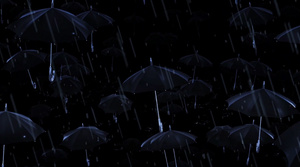悲情音乐下雨天黑色雨伞背景视频32秒视频