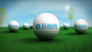 高尔夫球飞来标识展示AECC2015模板19秒视频